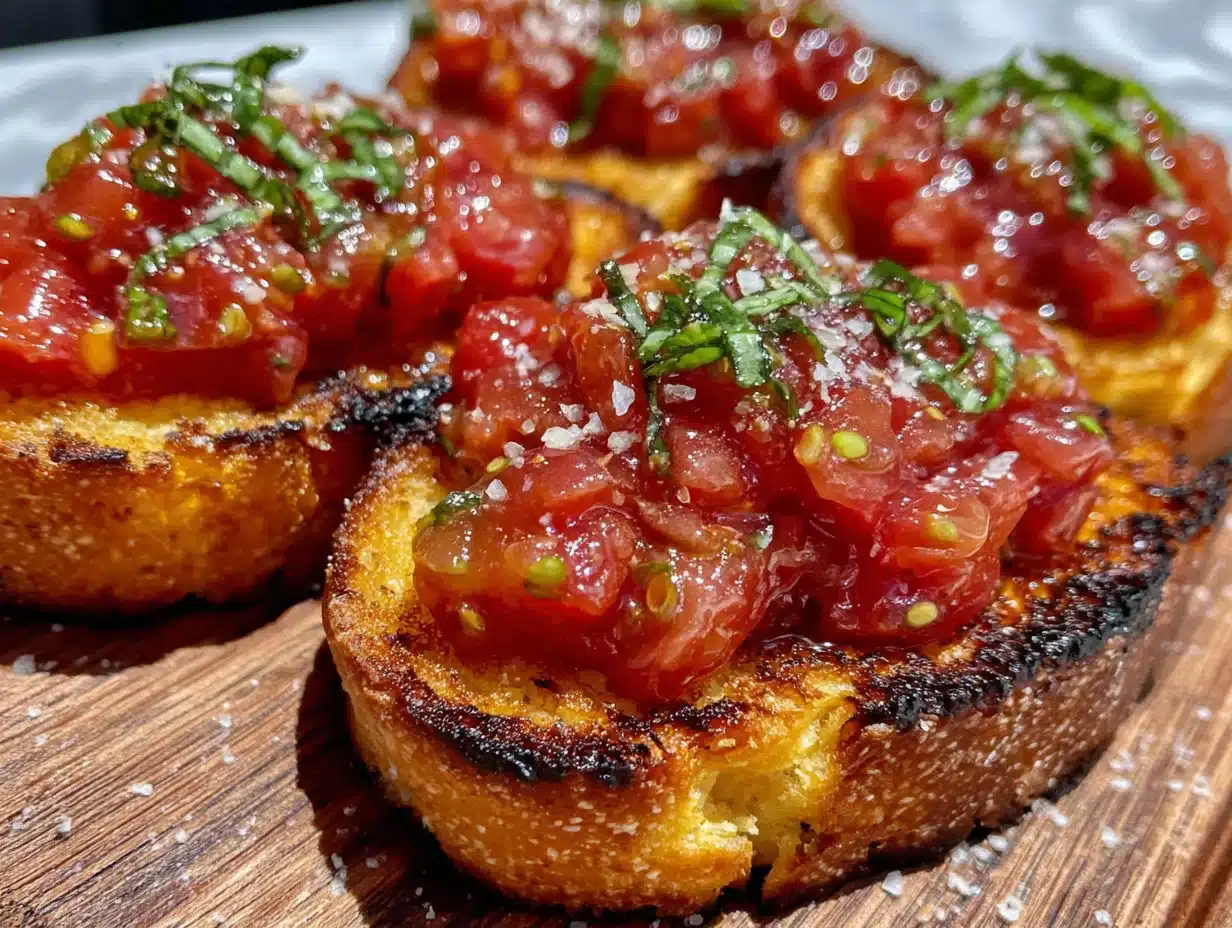 Easy 5-Minute Fresh Tomato Bruschetta with Crunchy Garlic Crostini