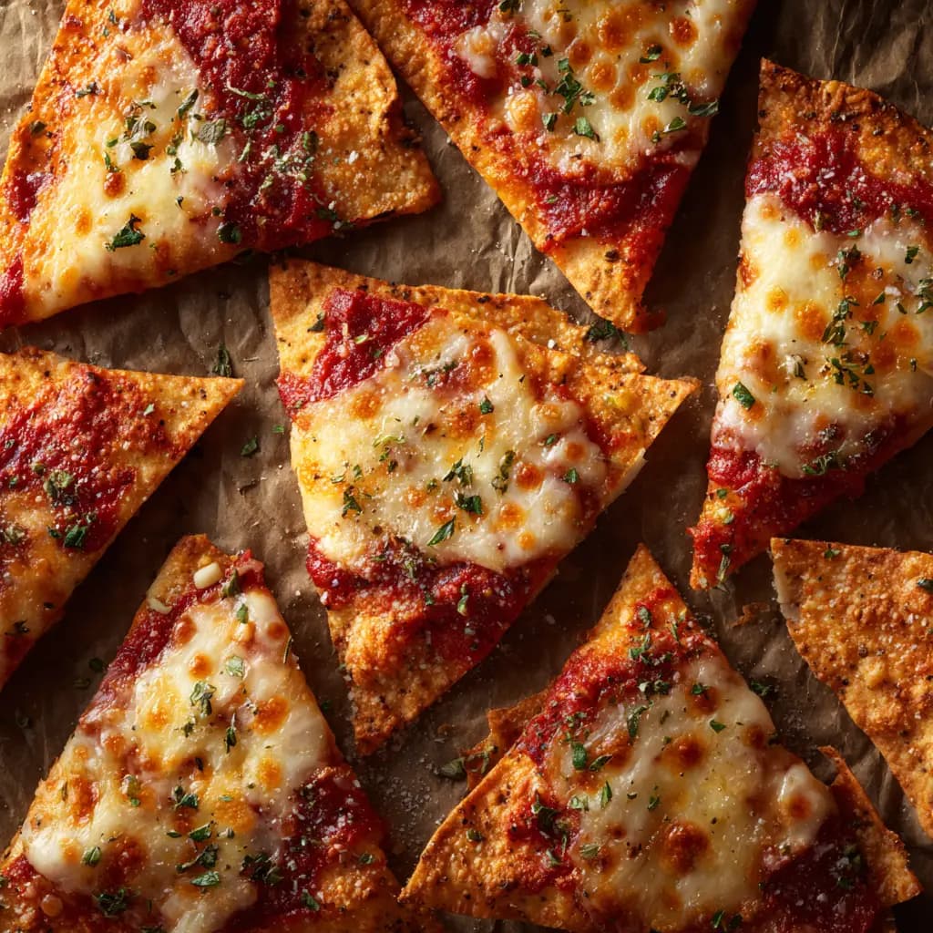 Pizza Chips with Pepperoni and Mozzarella