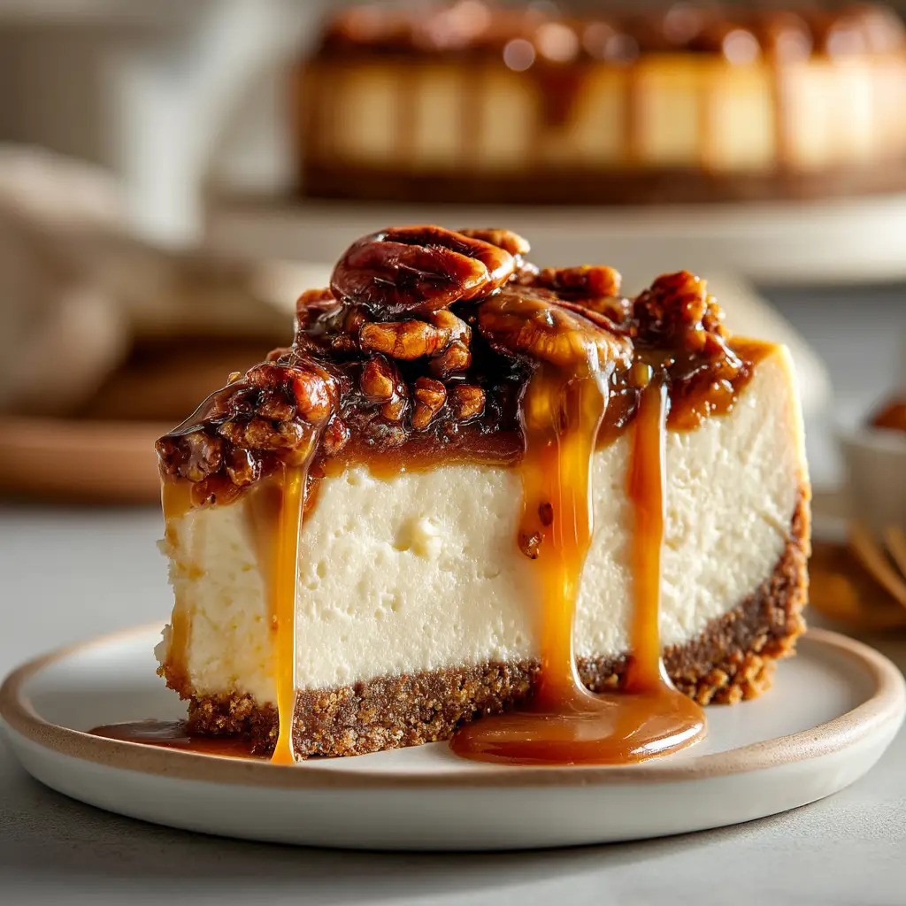 Pecan Pie Cheesecake with Graham Cracker Crust