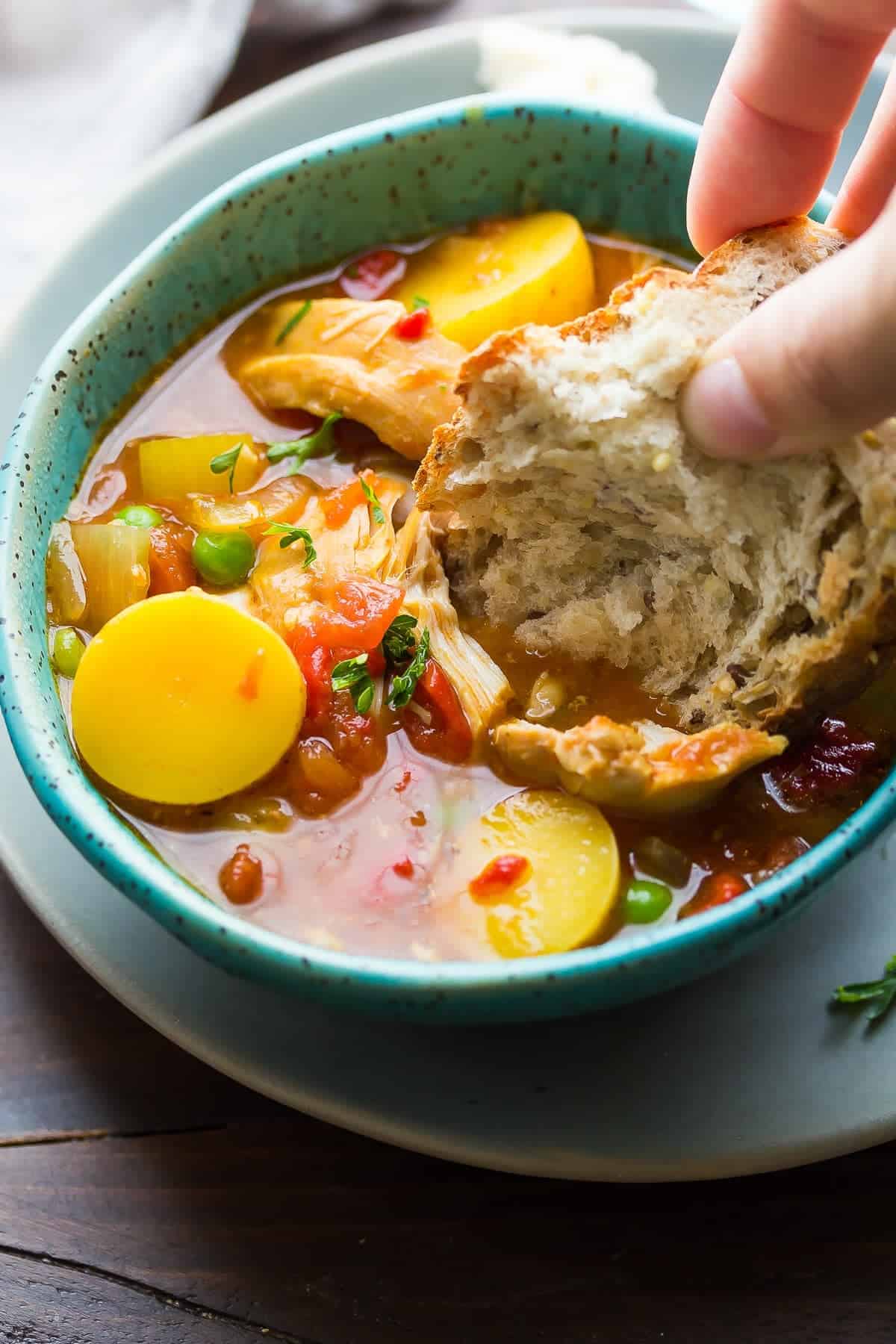Slow Cooker Spanish Chicken Stew with Saffron and Smoked Paprika