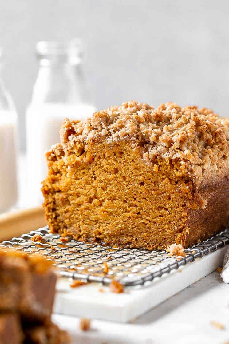 Pumpkin Bread with Maple Glaze and Crunchy Spice Streusel