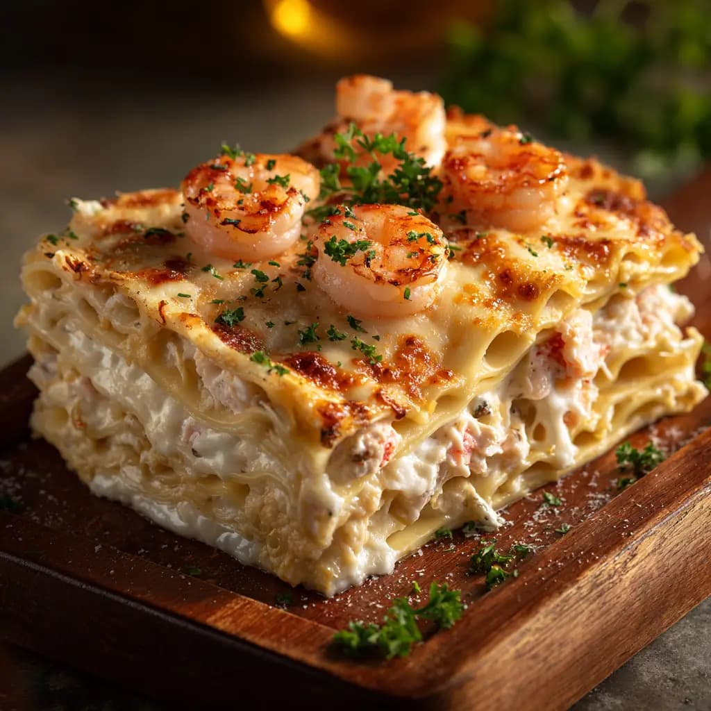 Seafood Lasagna with Shrimp and Crab