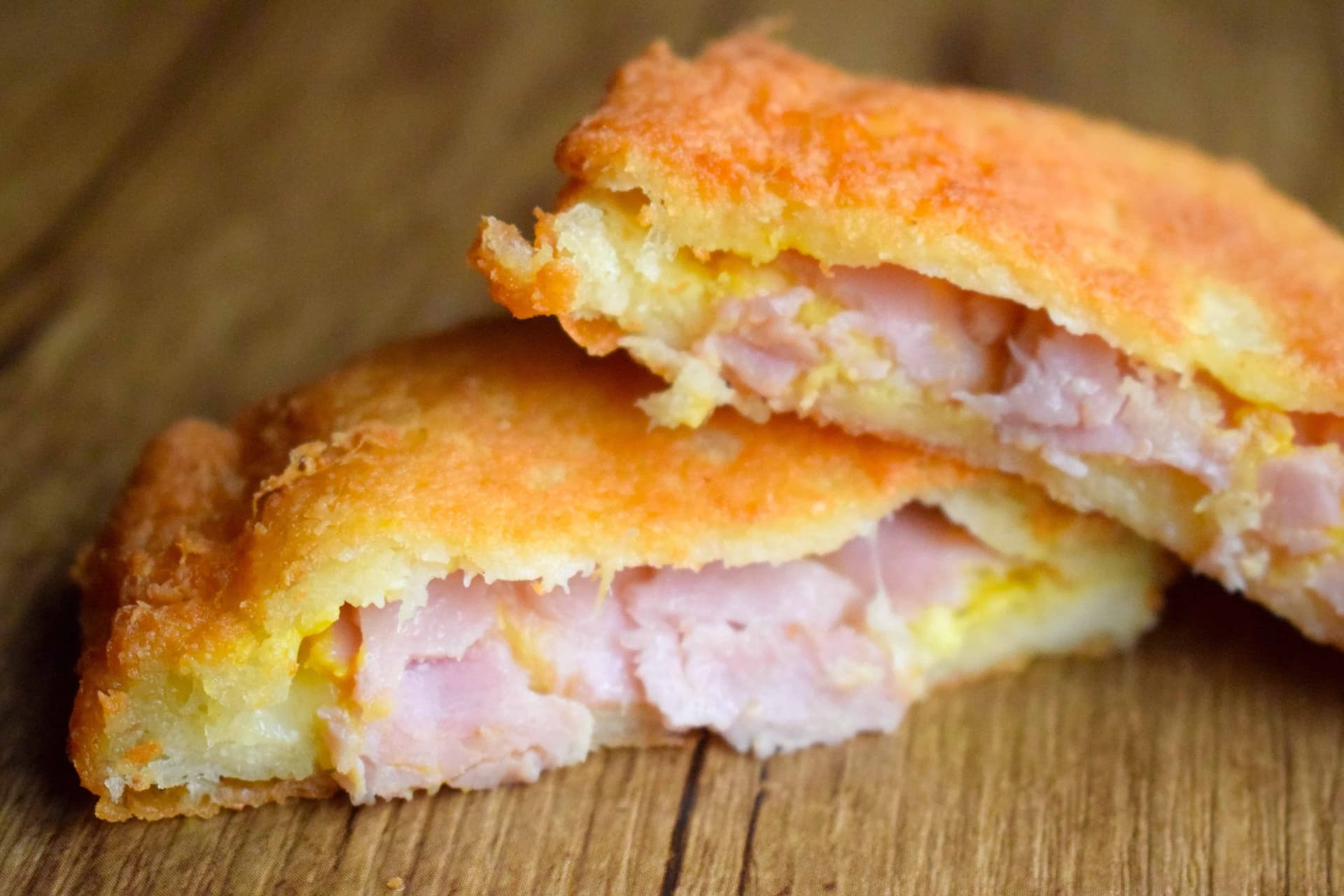 Keto Fried Ham and Cheese Sandwiches With Golden Crispy Dough