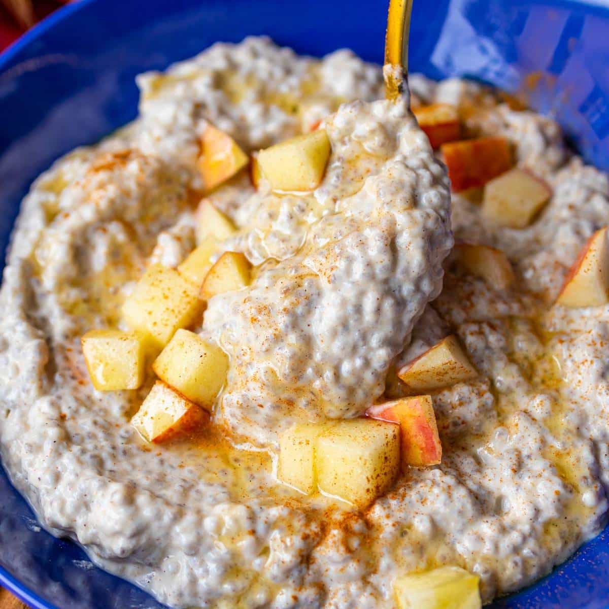 Overnight Apple Chia Pudding with Creamy Greek Yogurt and Cinnamon