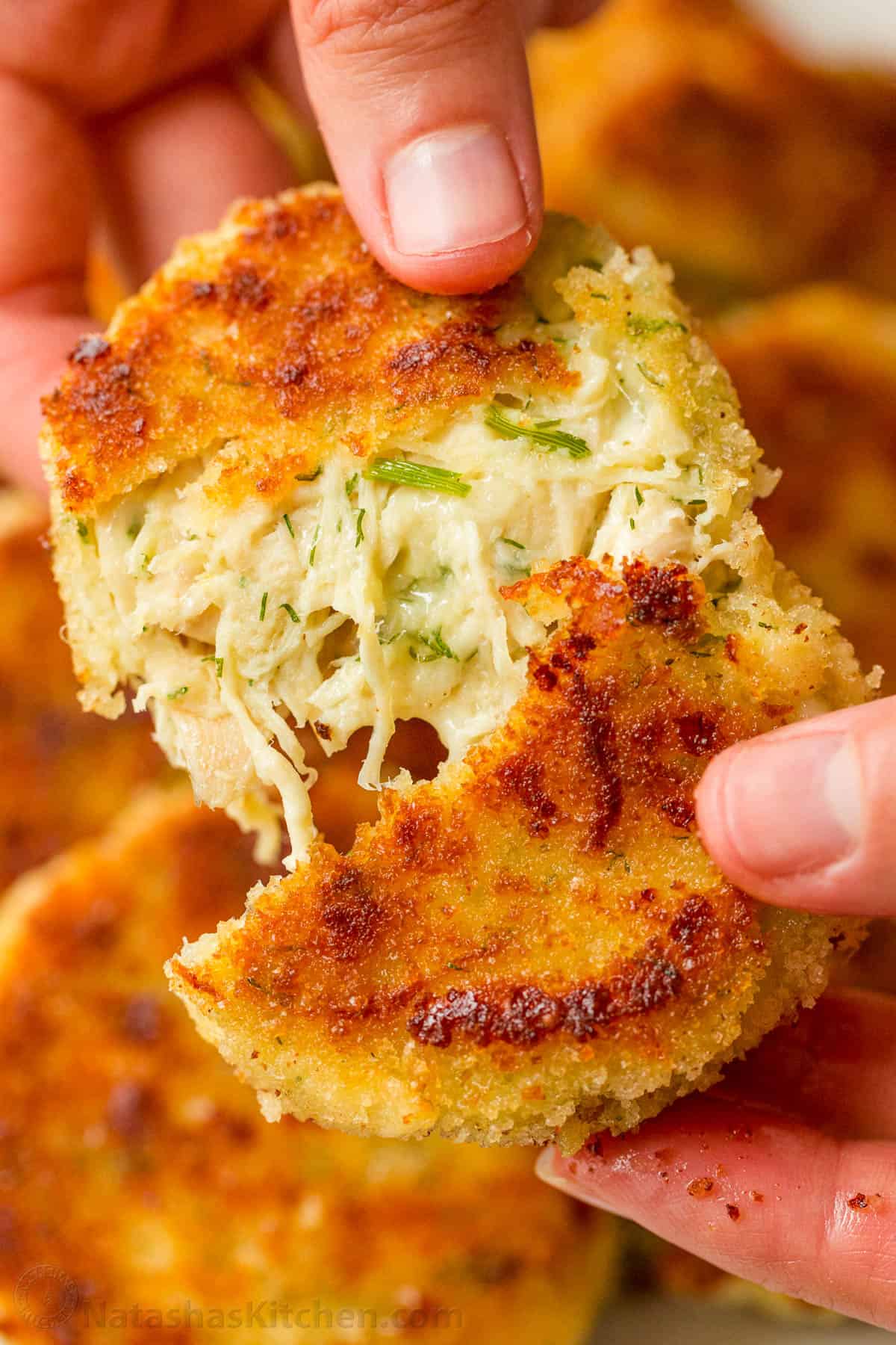 Chicken Patties with Crisp Panko and Cheesy Lemon-Dill Centers