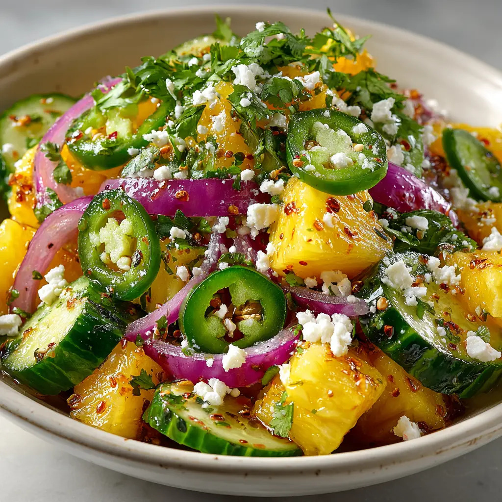 Pineapple Cucumber Salad With Lime Dressing