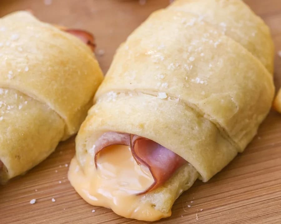 Hot Ham and Cheese Roll Ups With Soft Crescent Dough