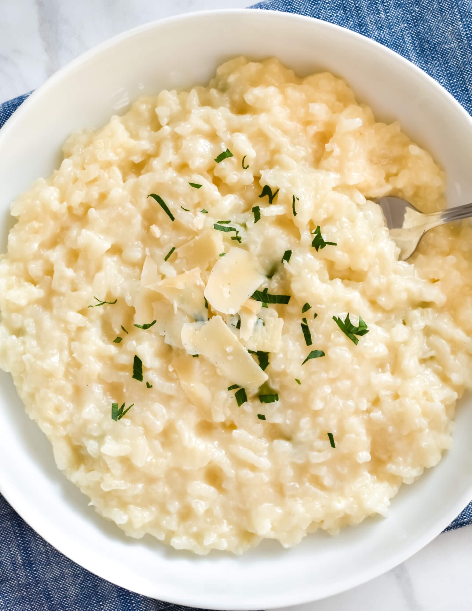 Parmesan Risotto With Creamy Arborio Rice and Grated Parmesan