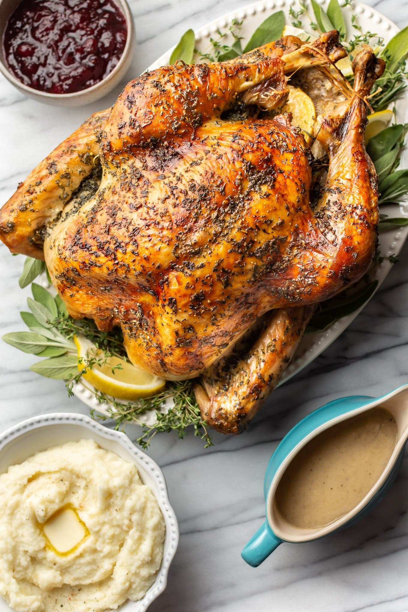 Easy Roast Turkey with Garlic Herb Butter and Crisp Skin