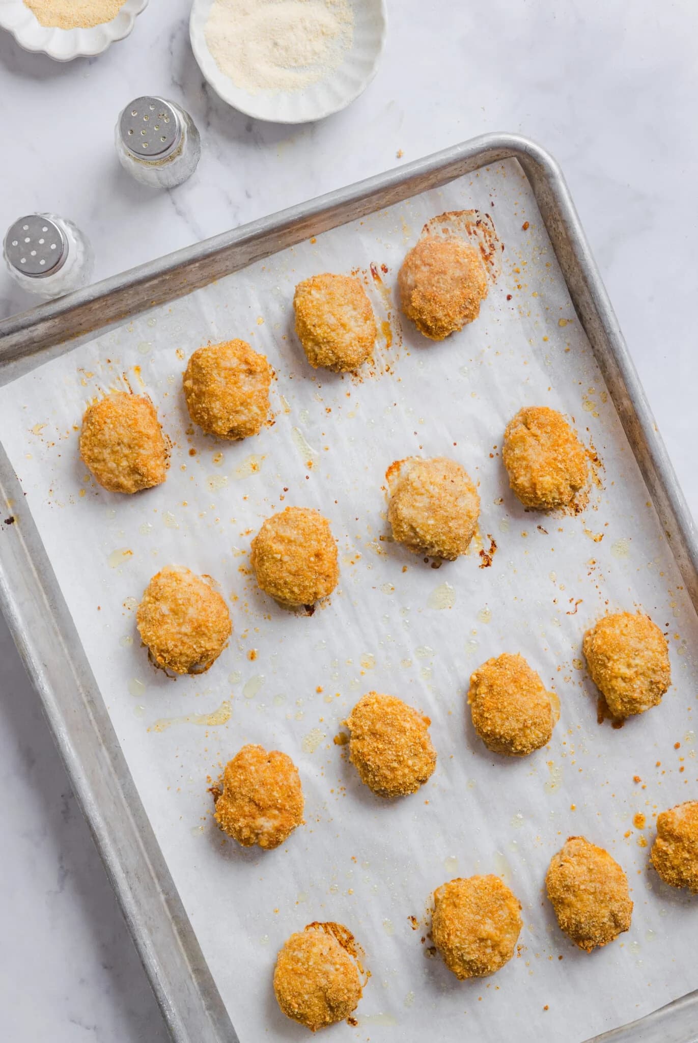 Homemade Ground Chicken Nuggets With Crispy Parmesan Breading