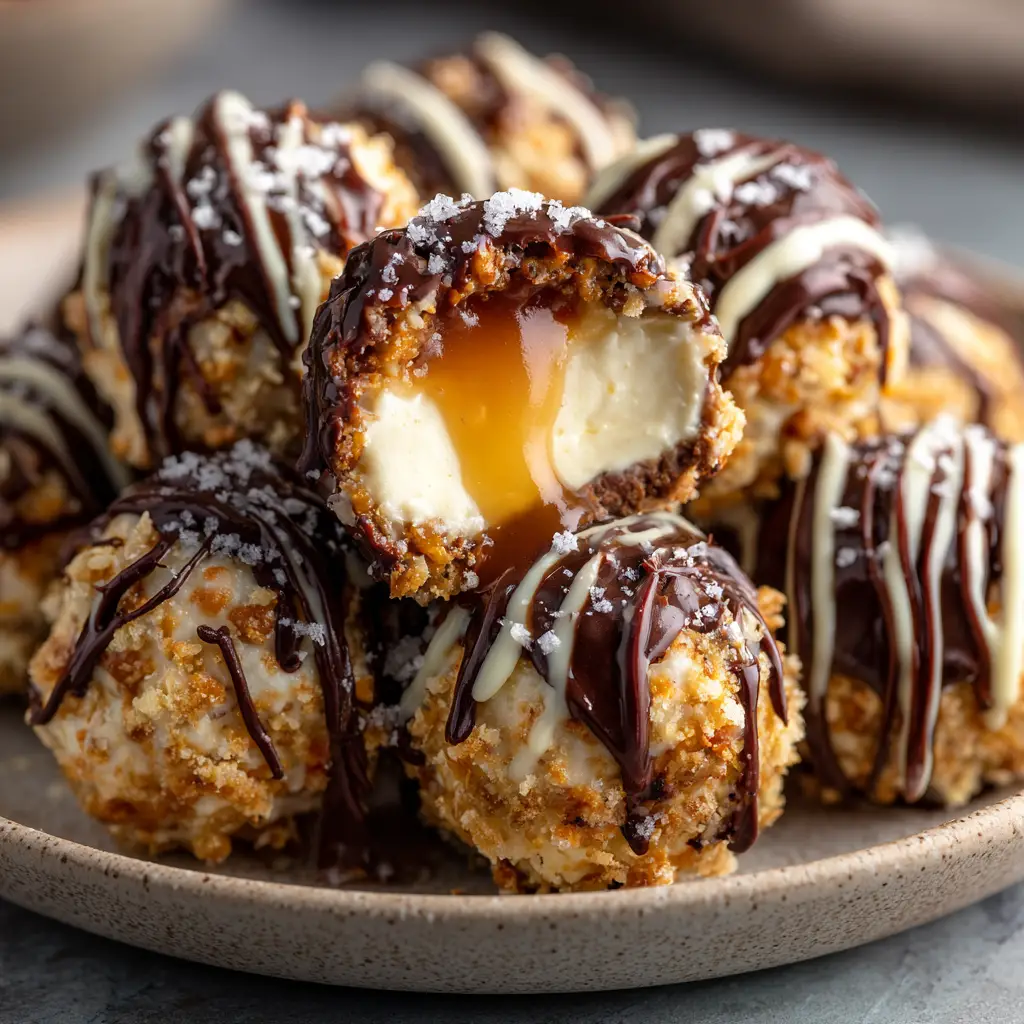 Salted Caramel Pretzel Cheesecake Balls: No-Bake Dessert