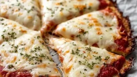 Cottage Cheese Pizza Crust with Golden Bubbly Mozzarella