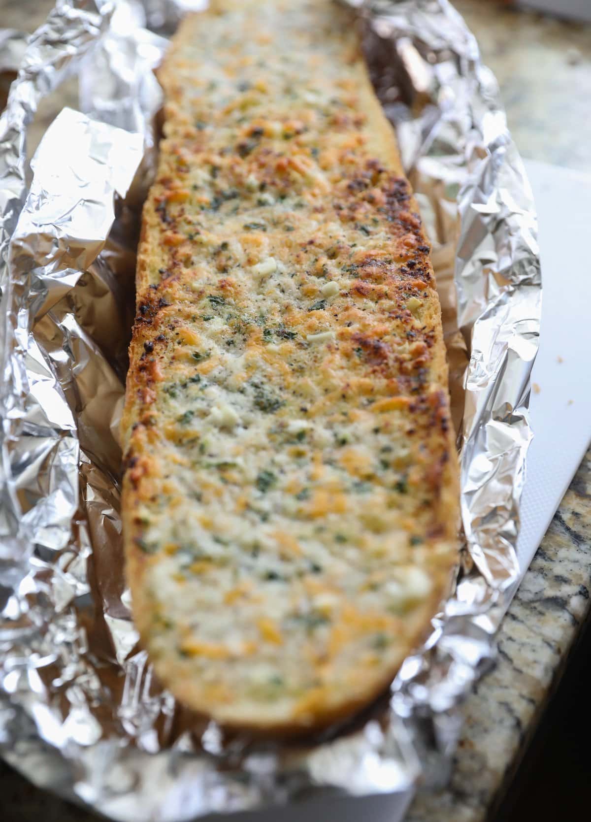 Homemade Garlic Bread with Crisp Golden Edges and Cheesy Garlic Butter