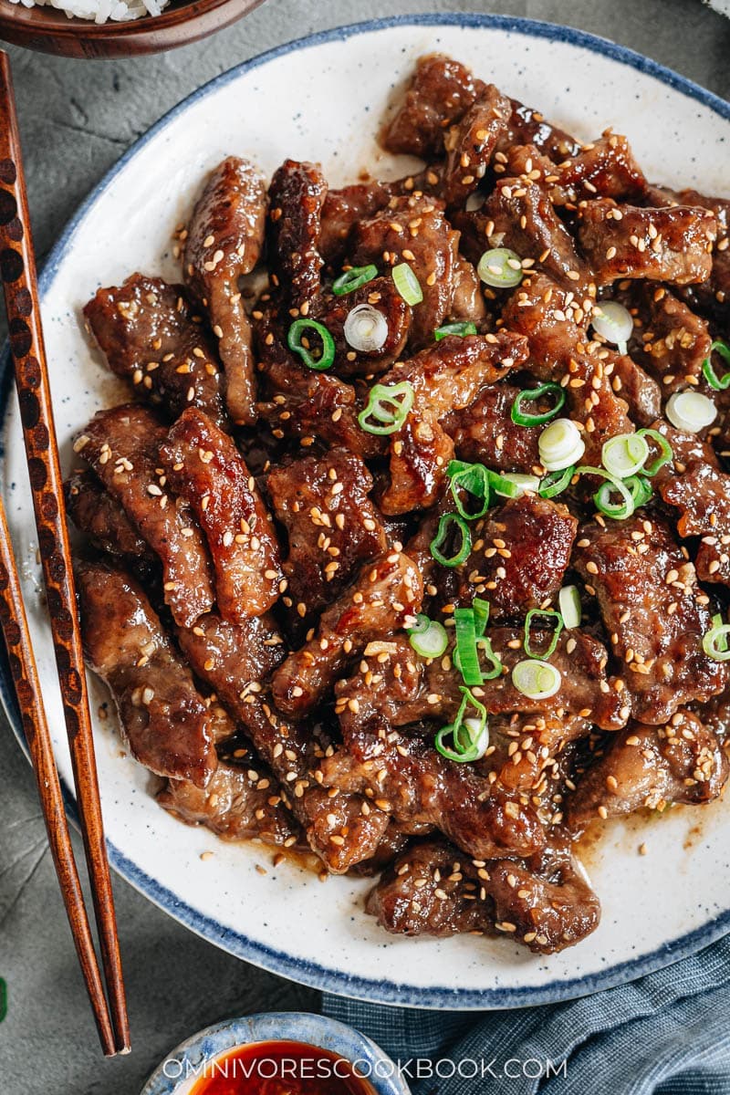 Sesame Beef With Sticky Savory-Sweet Sauce and Toasted Sesame