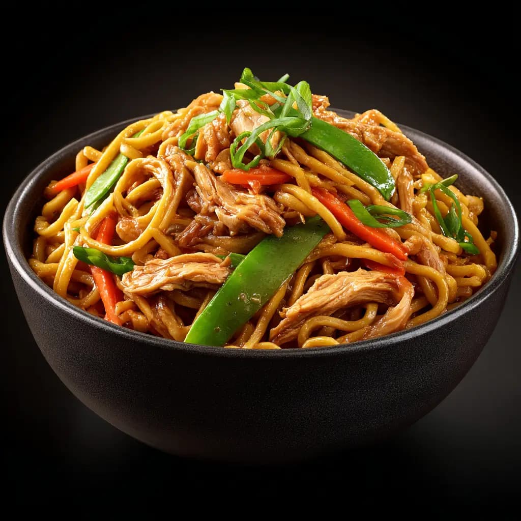 Chicken Chow Mein with Cabbage and Egg Noodles