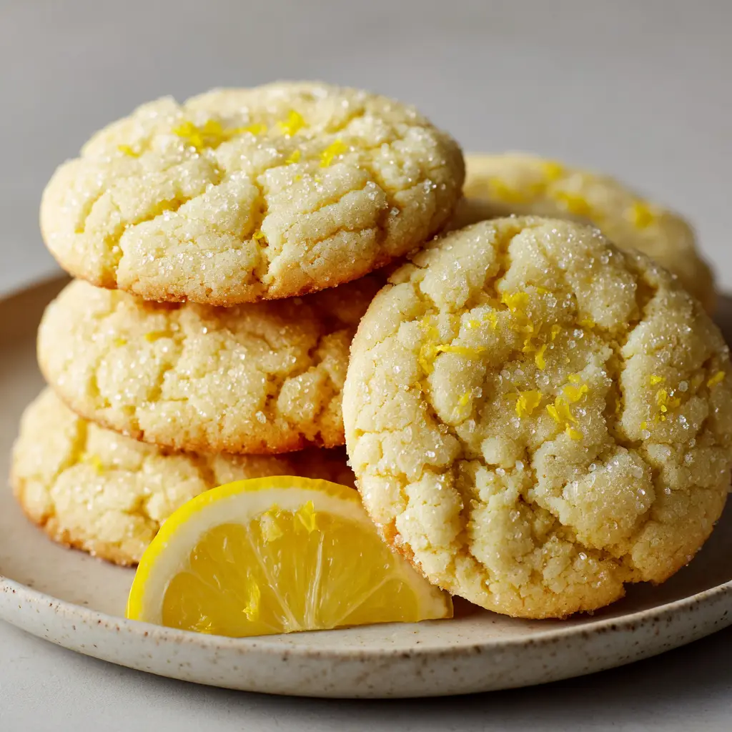 Lemon Sugar Cookies with Crinkly Tops and Lemon Zest