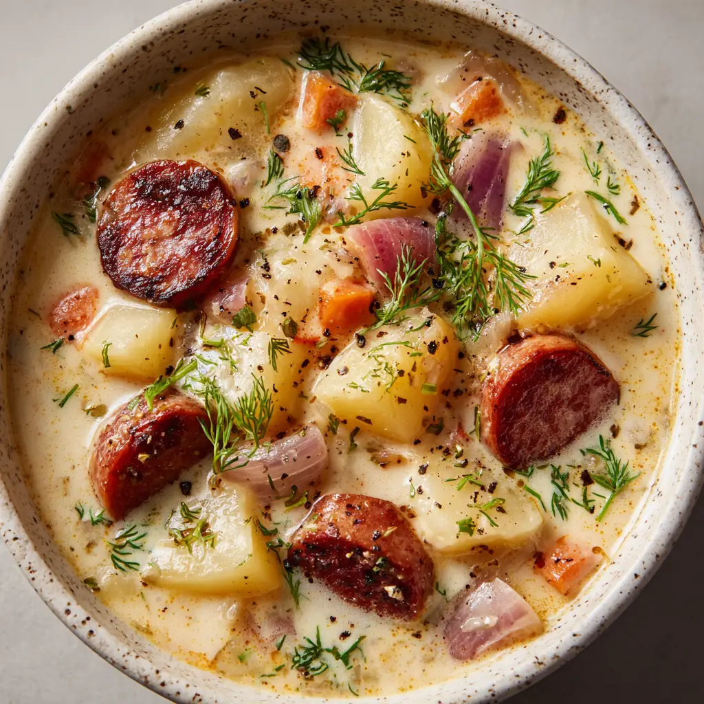 Kielbasa Potato Soup With Dill and Yukon Gold Potatoes